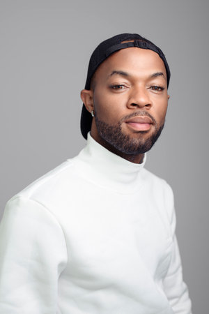 Portrait of black man wearing great looking clothes