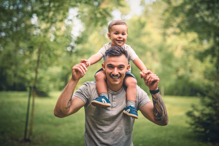 father having great time with his son