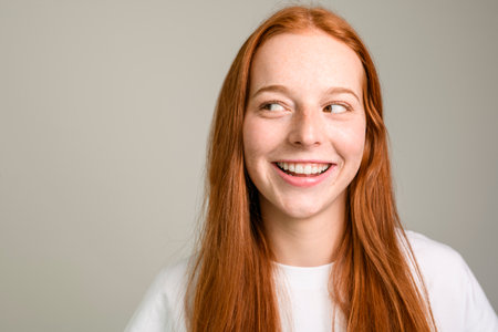 Pretty 18 years old girl posing in studio