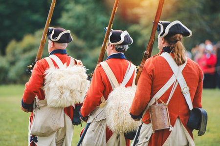 historic reconstition military group on plaine dabraham.