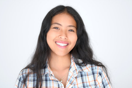 thailand teen girl on studio shot isolated white background,