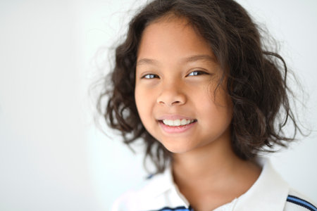 9 years thailand boy on studio shot isolated white background