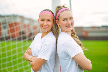 motivation soccer player with a football in a sport uniform wearing in whiteの写真素材