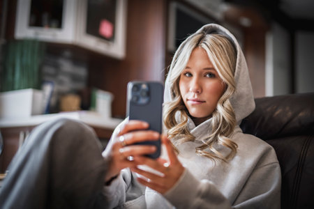 teen at homeの写真素材