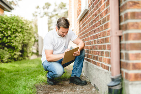 inspector or engineer is checking the building structure and house. After the renovate is completeの写真素材