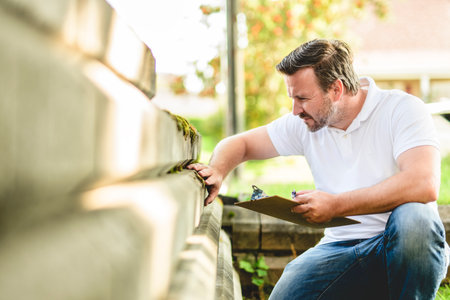 inspector or engineer is checking the building structure and house. After the renovate is completeの写真素材