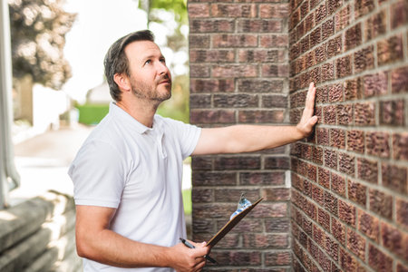inspector or engineer is checking the building structure and house. After the renovate is completeの写真素材