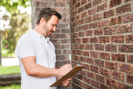 inspector or engineer is checking the building structure and house. After the renovate is completeの写真素材