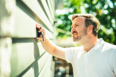 inspector or engineer is checking the building structure and house. After the renovate is completeの写真素材