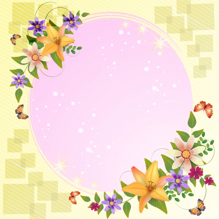 Background with flower and beautiful decorationのイラスト素材