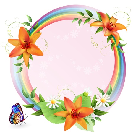 Summer background with beautiful flowersのイラスト素材