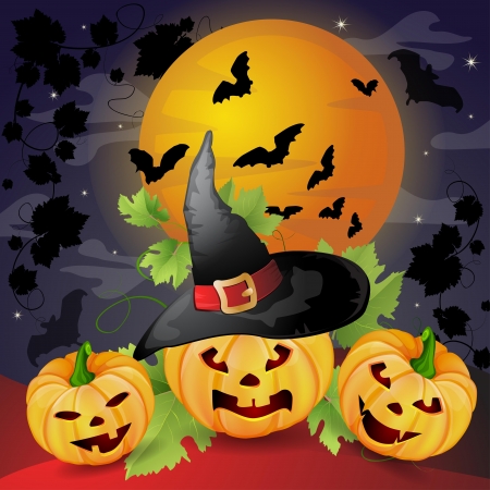 Halloween background with pumpkinsのイラスト素材