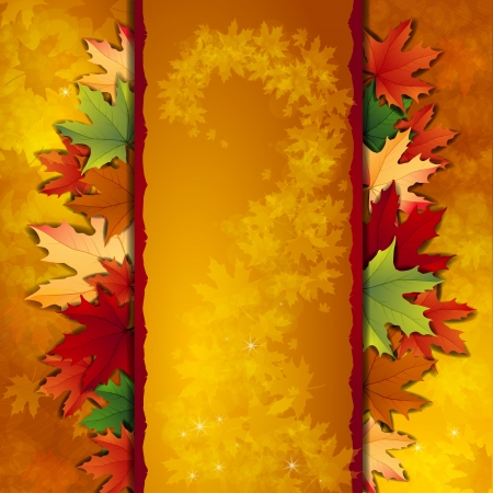Autumn background with maple leavesのイラスト素材
