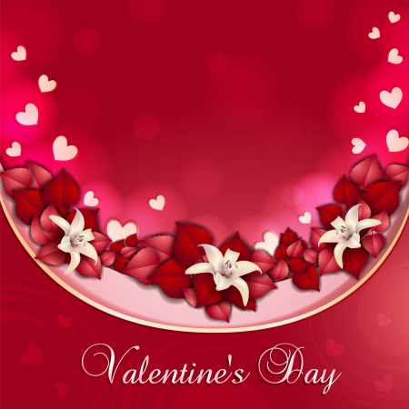 Valentine s day card with beautiful flowersのイラスト素材