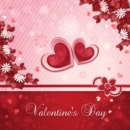 Valentine s day card with beautiful flowersのイラスト素材