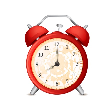 Old-fashioned alarm clock isolated on whiteのイラスト素材