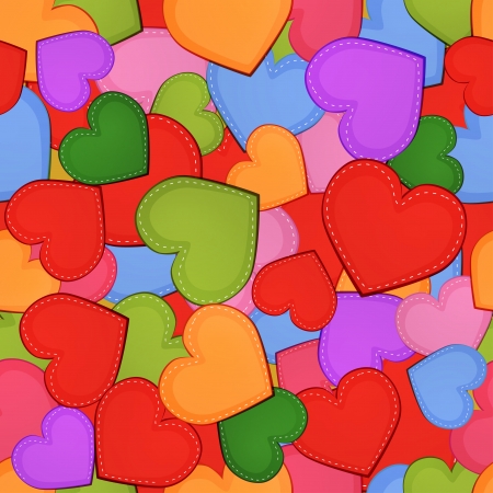 Valentine s day seamless pattern with colorful heartsのイラスト素材