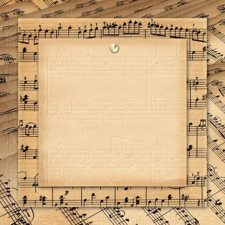 Framework for invitations. Grunge background. A music book.の写真素材