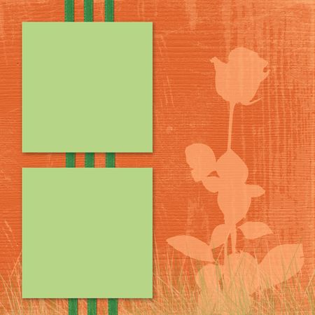  Card for advertising or photo, on the abstract orange backgroundの写真素材