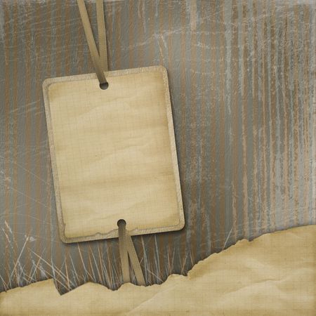  Old invitation with ribbons on the grunge background の写真素材