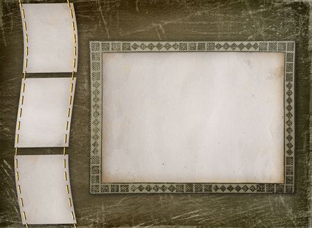 Grunge album with ornamental frame for photosの写真素材