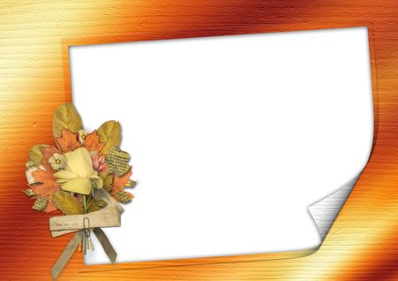 Grunge card  in scrapbooking style, with bouquetの写真素材