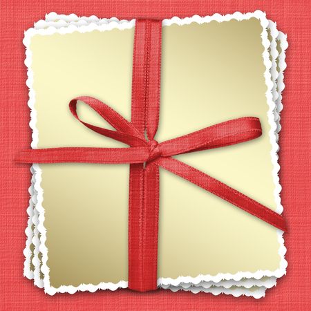 Celebratory frames with a bow and ribonsの写真素材