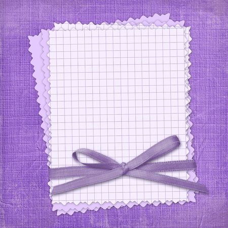Grunge papers design in scrapbooking style with bow.の写真素材