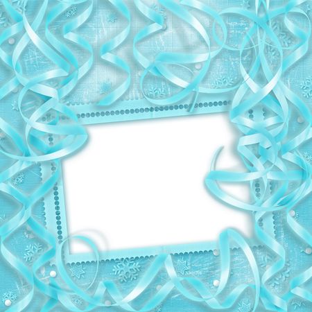 Christmas card with snowflakes on the winter backgroundの写真素材