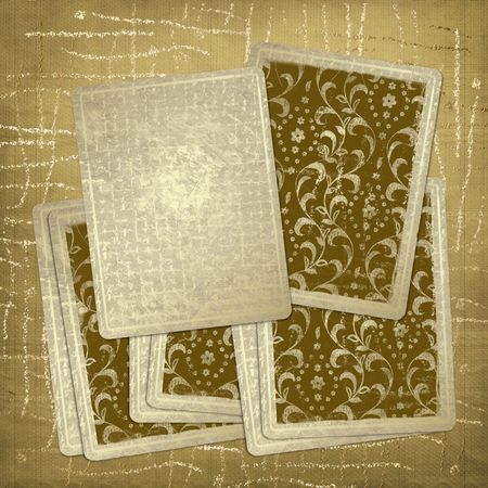 Vintage playing cards. Abstract  textile background.の写真素材