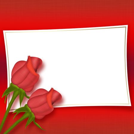 Card with beautiful red rosesの写真素材