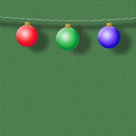 Christmas spheres on a green backgroundの写真素材