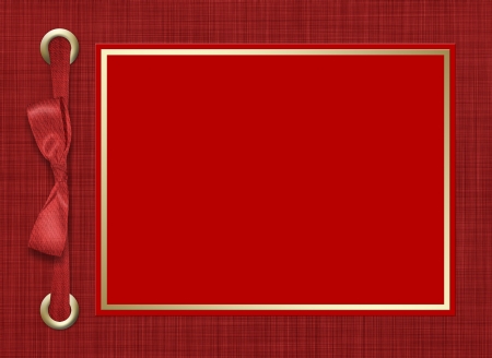 Framework for a photo or invitations. A red bow. A beautiful background.の写真素材