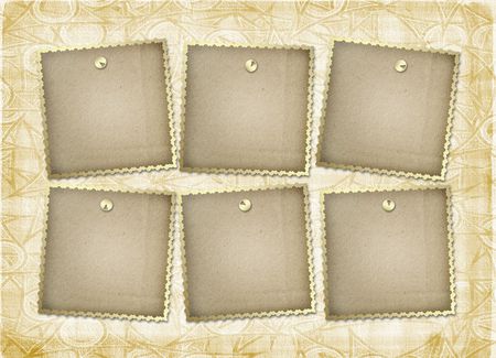 Six grunge frameworks for the invitation with thumbtacksの写真素材