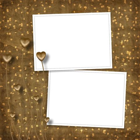 Card for photo with hearts on the abstract backgroundの写真素材