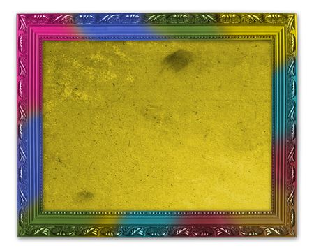 Wooden multicolored framework for portraiture on the white isolated backgroundの写真素材