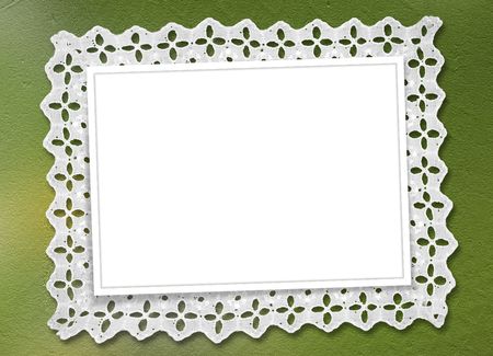 Green abstract background with frame and  beautiful laceの写真素材