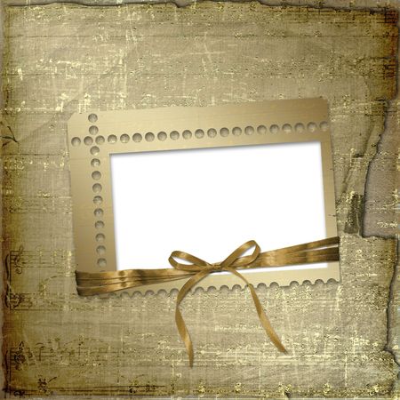 Grunge frame with ribbon and bow on the abstract background
の写真素材