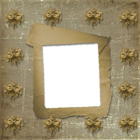 Festive invitation or greeting with ribbons and beadsの写真素材