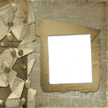 Festive invitation or greeting with ribbons and beadsの写真素材