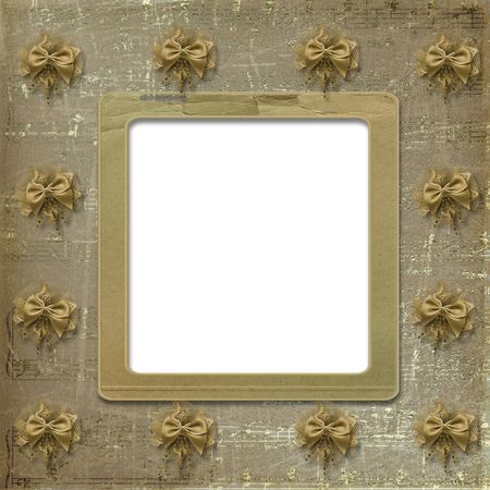Festive invitation or greeting with ribbons and beadsの写真素材