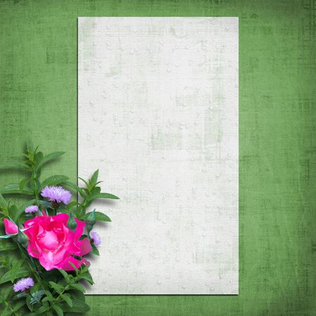 Grunge paper with bunch of flower on the abstract backgroundの写真素材