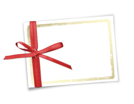 Card for invitation or congratulation to holiday. White isolated background.の写真素材