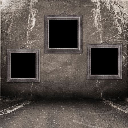 Old room, grunge industrial interior, worn  surfaceの写真素材