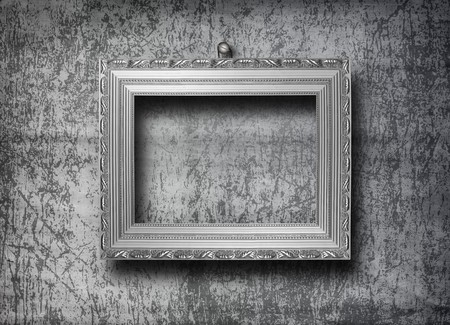 grunge  interior with frame in style baroqueの写真素材