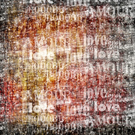 grunge wooden wall with letters and words for interiorの写真素材