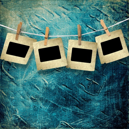 Old grunge slides on the abstract paper background の写真素材