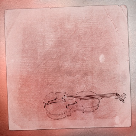 Abstract background with the sketch of an old violin の写真素材