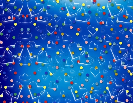 Old paper in grunge style. Abstract background with hearts and confetti の写真素材