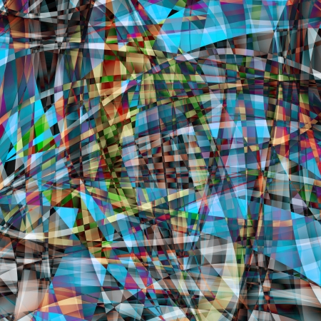 Abstract chaotic pattern with colorful translucent curved linesの写真素材